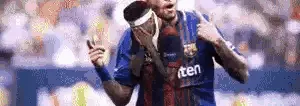 Neymar Jr. e Messi comemorando