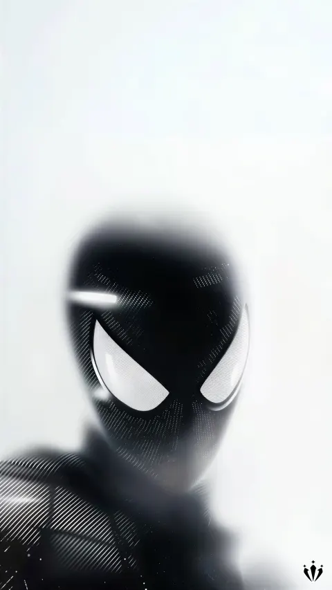 Wallpaper Minimalista do Homem-Aranha em Preto e Branco