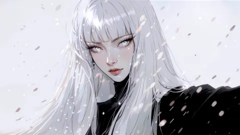 Garota de Cabelo Branco Estilo Anime