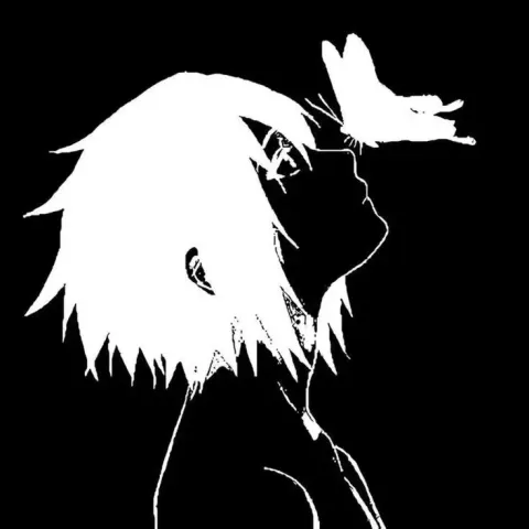 Silhueta de anime com borboleta