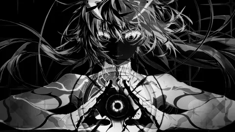 Anime dark com efeito místico