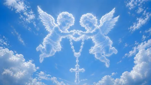 Anjos e Rosário nas Nuvens