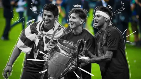 Suarez, Messi e Neymar com a Champions League