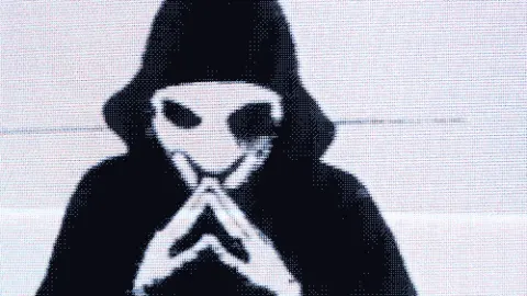 Hacker com capuz animado