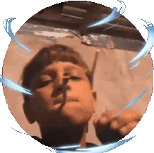 Avatar animado com efeito de vento