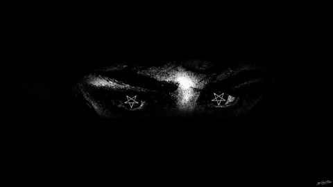 Olhos Sombrios com Pentagramas
