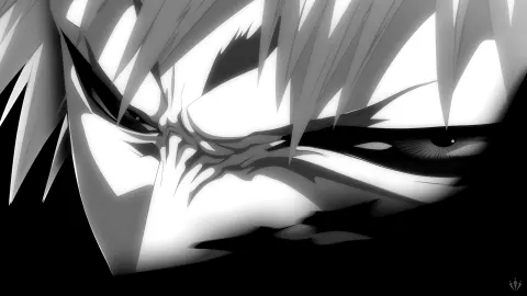 Ichigo Kurosaki Close-up em Preto e Branco