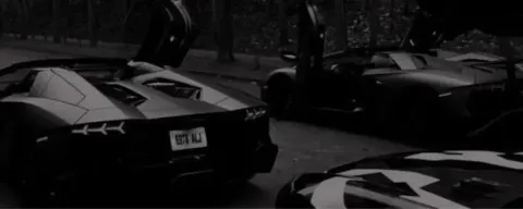 Lamborghinis em preto e branco