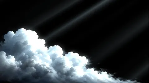Nuvens brancas em fundo preto